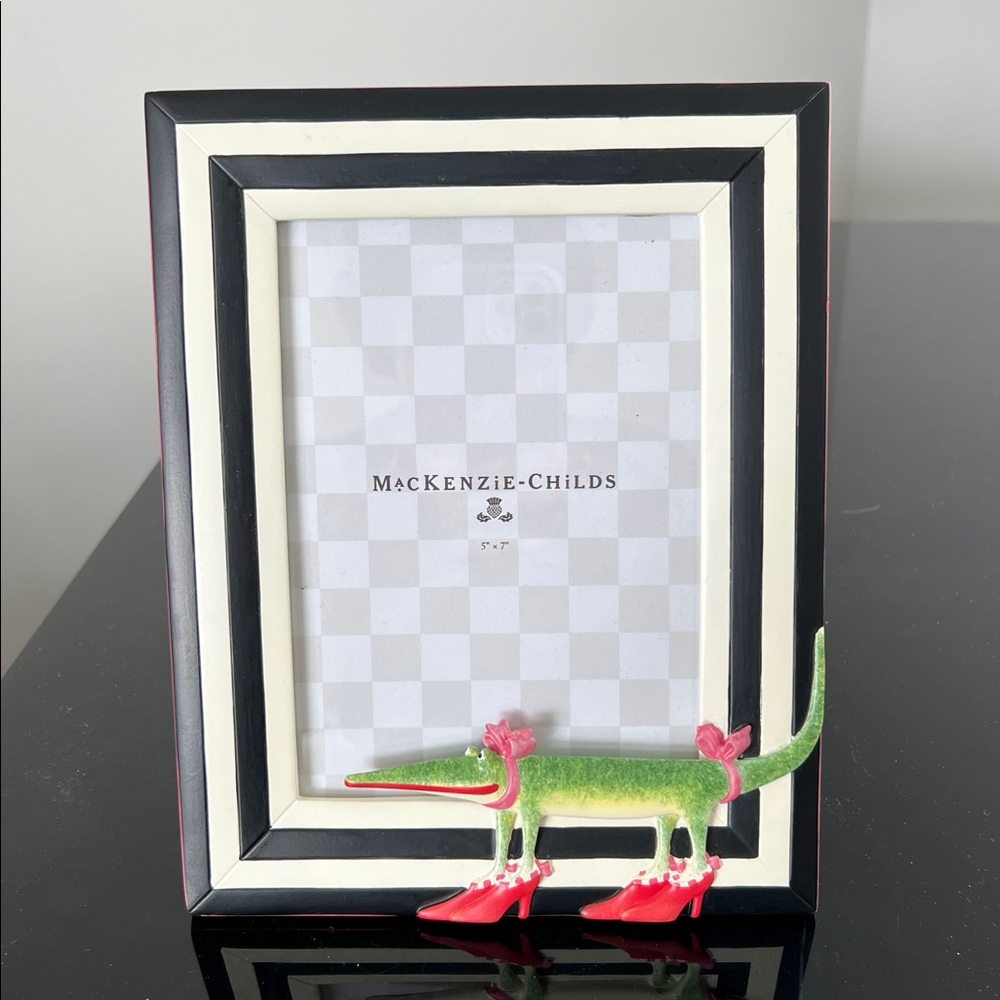 MacKenzie-Childs Patience Brewster Gloria Alligator 5”x7” Picture Frame